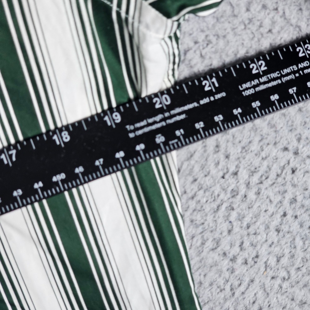 Gucci Button Down Men 16 Green White Striped Long Sleeve Cotton Dress Shirt 41 - Picture 6 of 9